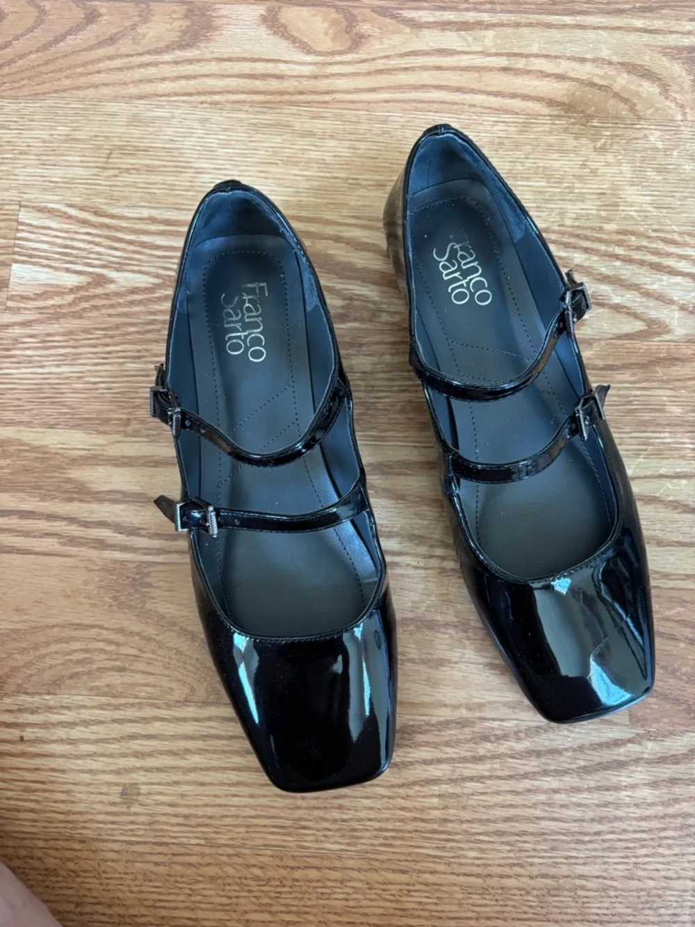 Franco Sarto Patent Leather Mary Jane Shoes Size 9 Ballet Flats Preppy Chic